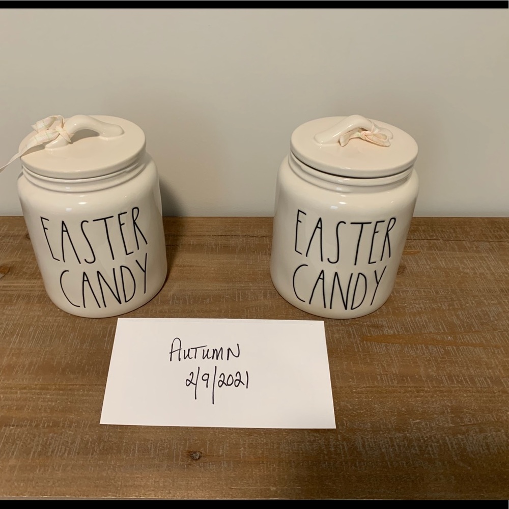 Rae Dunn Easter candy canisters